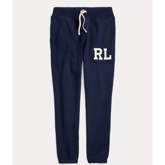 Polo Ralph Lauren Navy Fleece Jogger Sweatpants RL Logo - Picture 3 of 7
